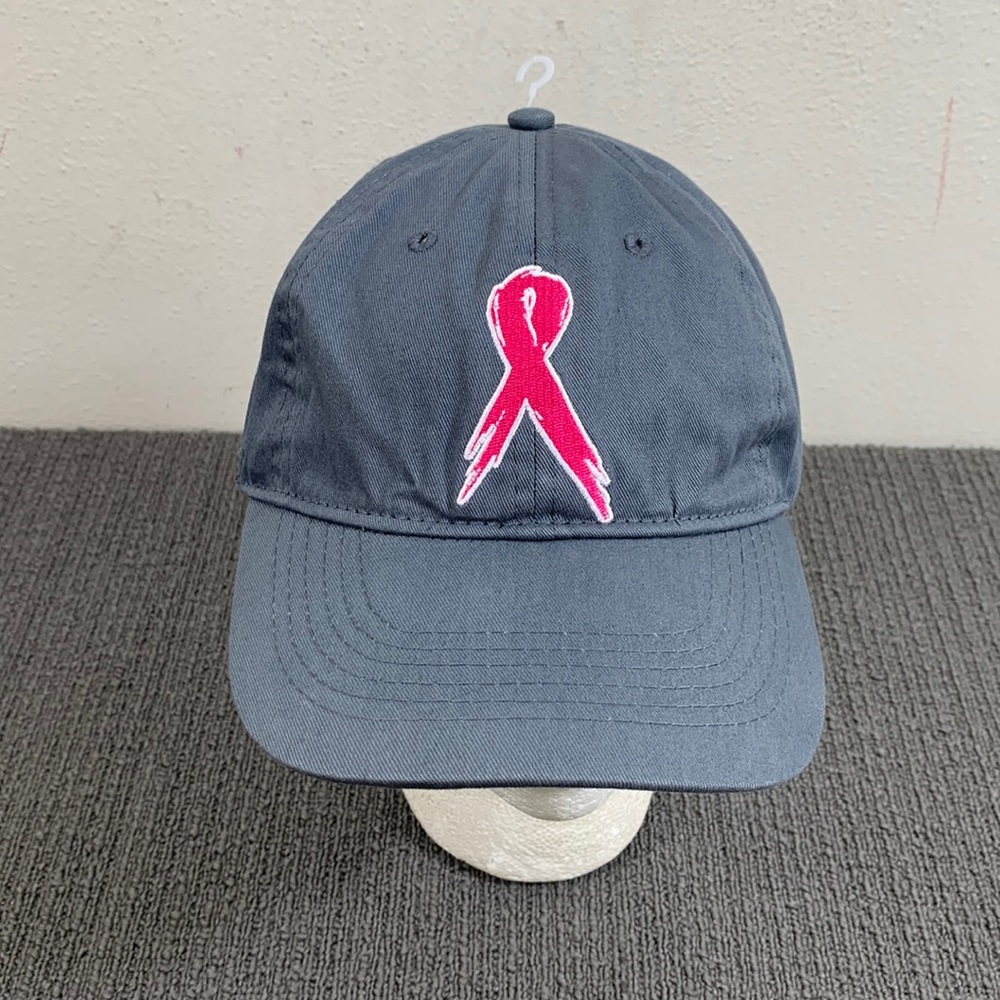 Support the Cure Pink Ribbon Baseball Hat Womens OSFM Gray Be the Cure